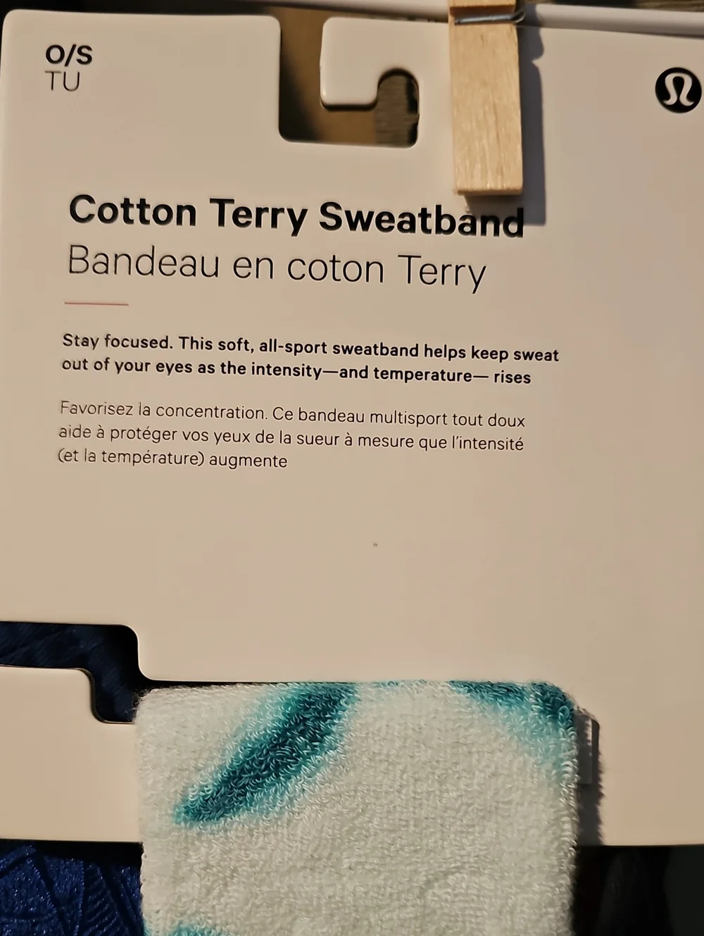 lululemon Cotton Terry All Sport Sweatband Maldives Green One Size New NWT